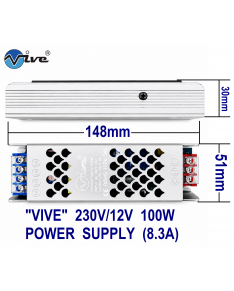 Vive 230V/12V 8.3A 100W Slim Led Power Supply